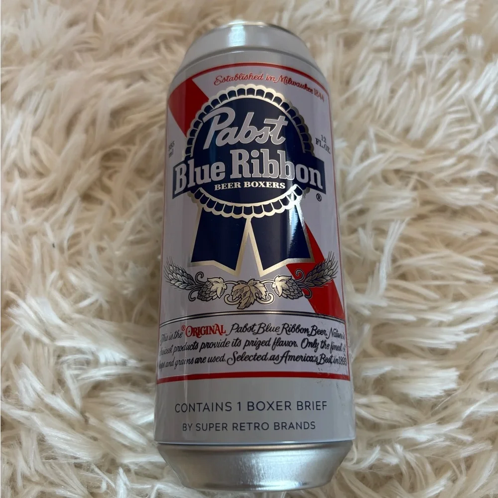 Pabst Blue Ribbon Beer Boxers in sealed  Can size Large